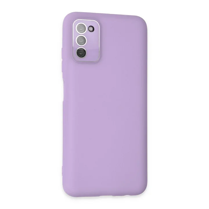 Mey İthalat®  Samsung Galaxy A03S Kılıf Lansman Glass Kapak - Lila