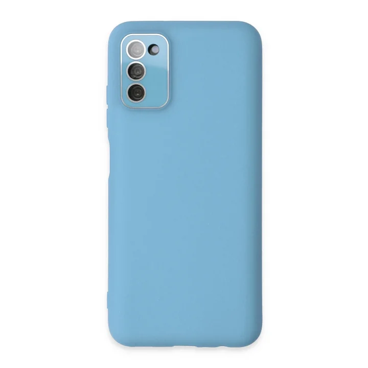 Mey İthalat®  Samsung Galaxy A03S Kılıf Lansman Glass Kapak - Mavi