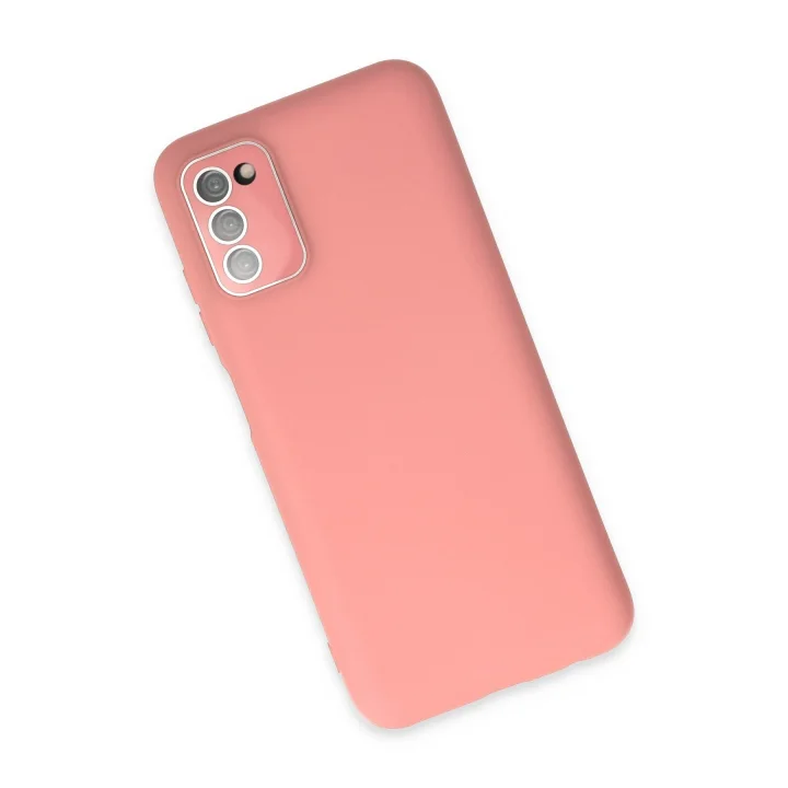 Mey İthalat®  Samsung Galaxy A03S Kılıf Lansman Glass Kapak - Pembe