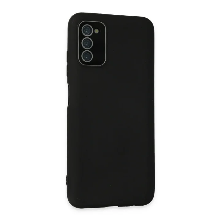 Mey İthalat®  Samsung Galaxy A03S Kılıf Lansman Glass Kapak - Siyah