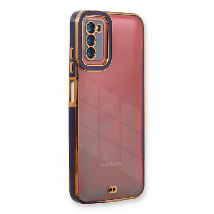 Mey İthalat®  Samsung Galaxy A03S Kılıf Liva Lens Silikon - Mavi