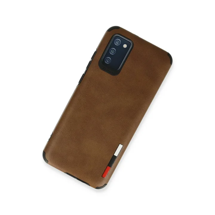 Mey İthalat®  Samsung Galaxy A03S Kılıf Loop Deri Silikon - Kahverengi