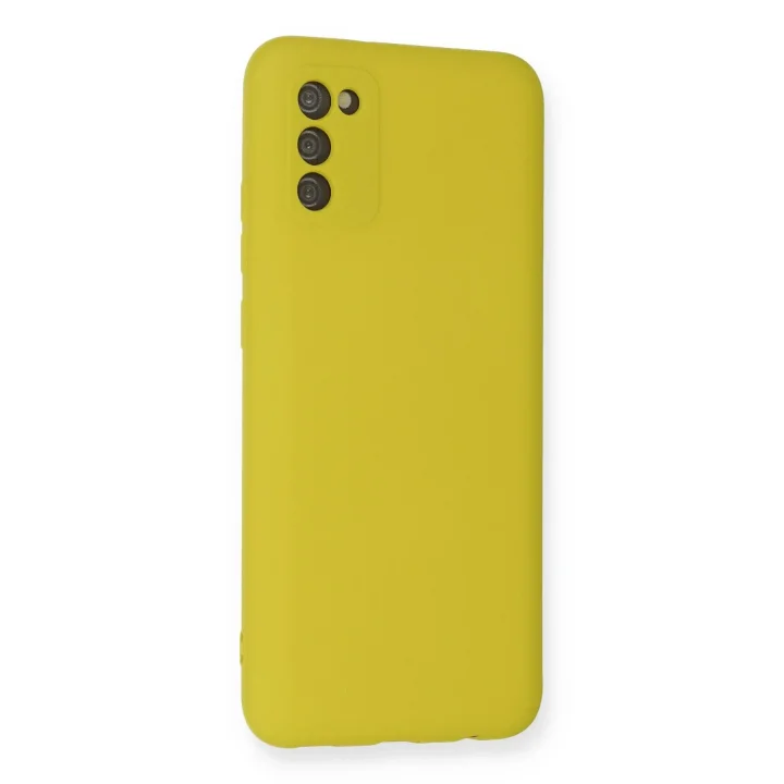 Mey İthalat®  Samsung Galaxy A03S Kılıf Nano içi Kadife Silikon - Sarı
