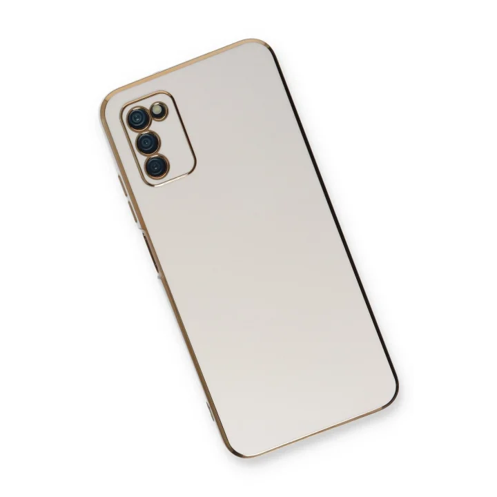 Mey İthalat®  Samsung Galaxy A03S Kılıf Volet Silikon - Beyaz