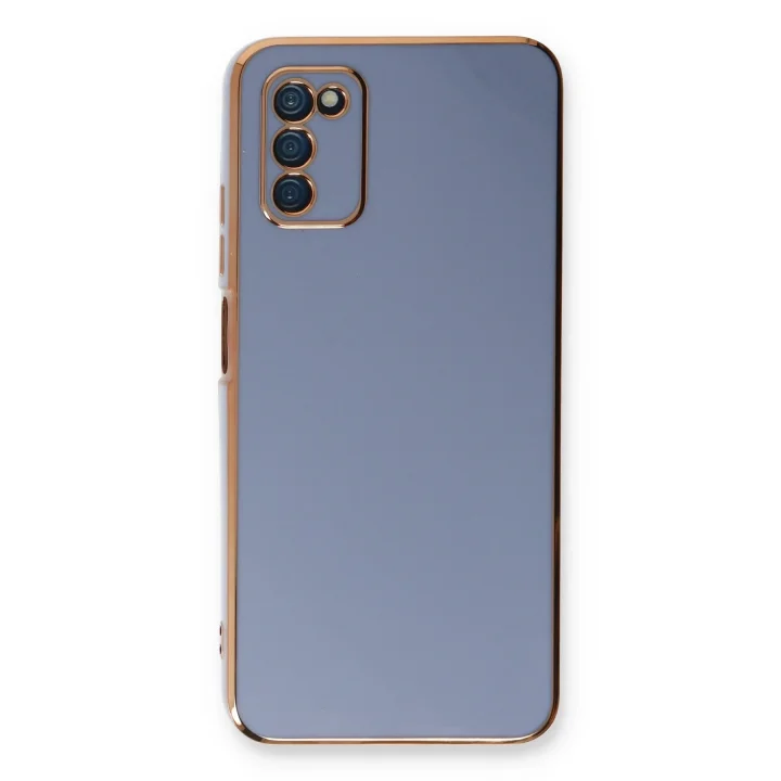 Mey İthalat®  Samsung Galaxy A03S Kılıf Volet Silikon - Mavi