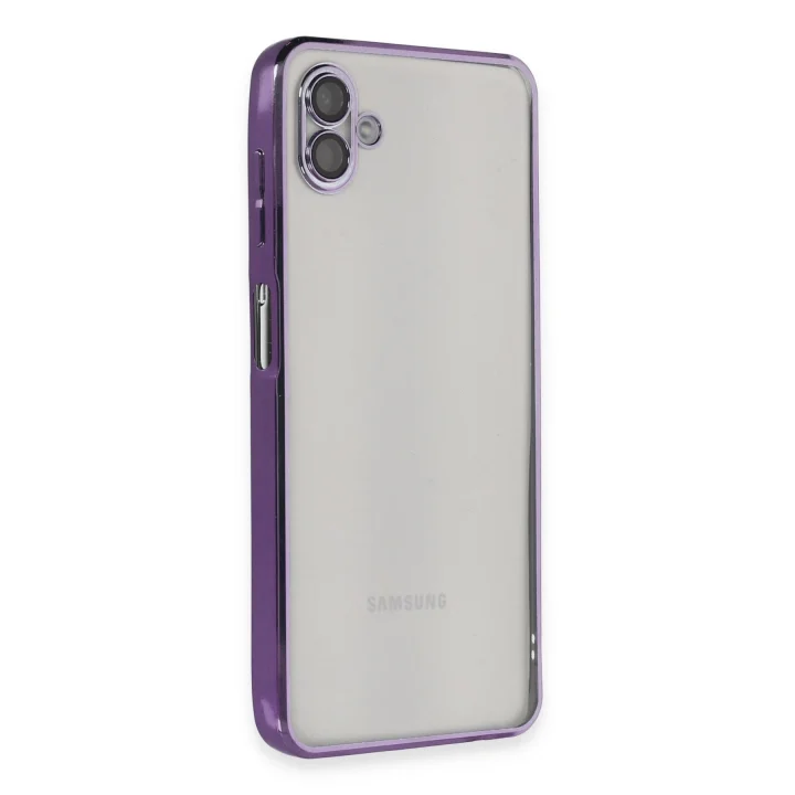 Mey İthalat®  Samsung Galaxy A04 Kılıf  Lensli Silikon - Mor