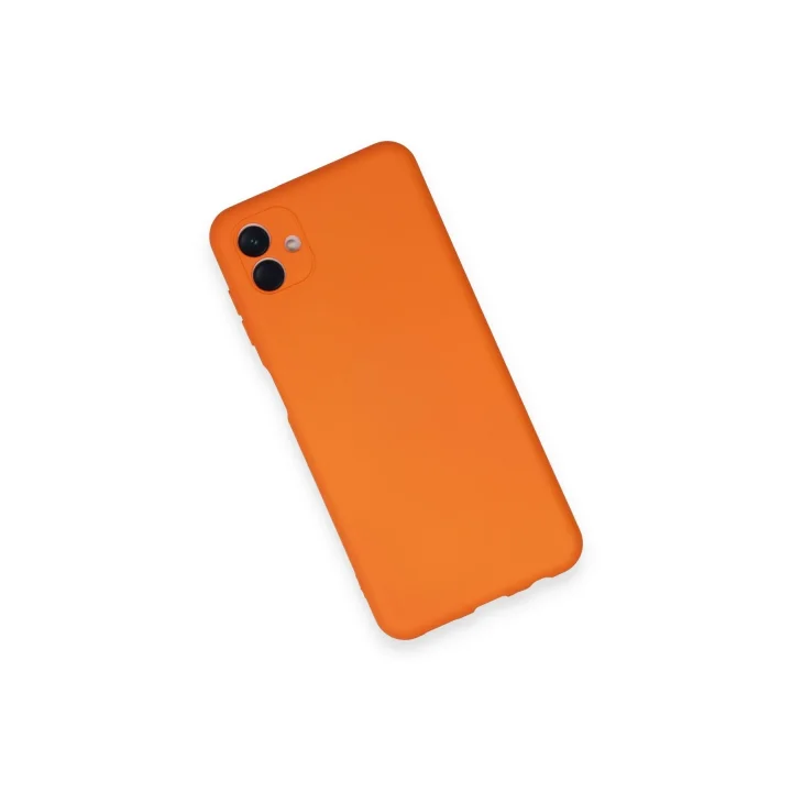 Mey İthalat®  Samsung Galaxy A04 Kılıf Nano içi Kadife Silikon - Turuncu