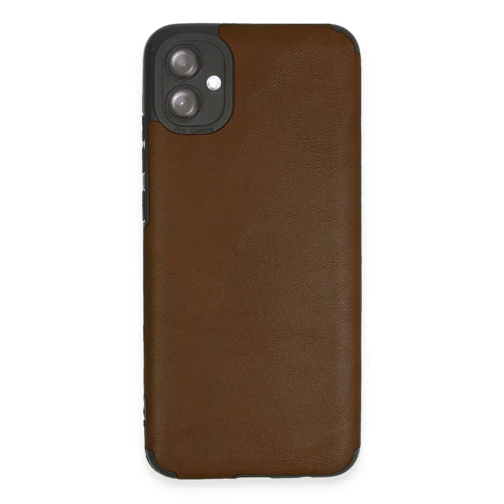 Mey İthalat®  Samsung Galaxy A04E Kılıf Loop Deri Silikon - Kahverengi