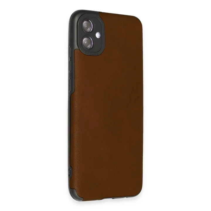 Mey İthalat®  Samsung Galaxy A04E Kılıf Loop Deri Silikon - Kahverengi