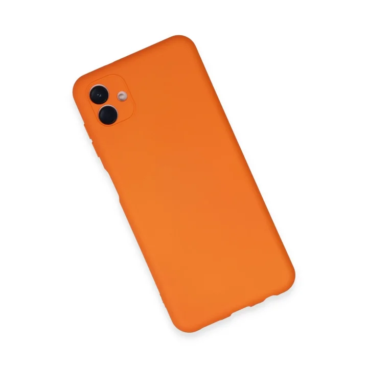 Mey İthalat®  Samsung Galaxy A04E Kılıf Nano içi Kadife Silikon - Turuncu