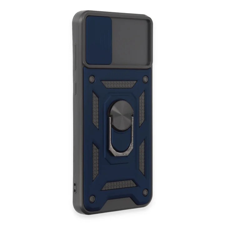 Mey İthalat®  Samsung Galaxy A04E Kılıf Pars Lens Yüzüklü Silikon - Lacivert