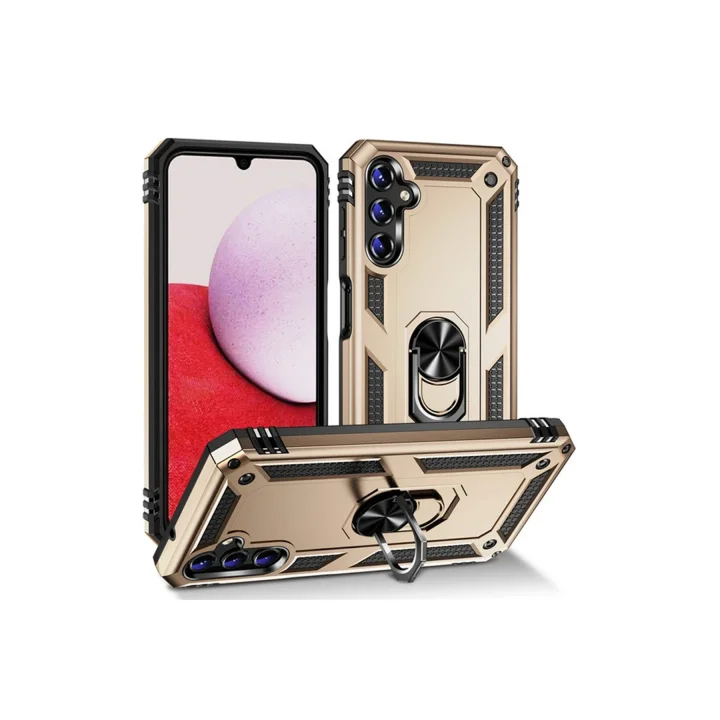 Mey İthalat®  Samsung Galaxy A04S Kılıf Sofya Yüzüklü Silikon Kapak - Gold