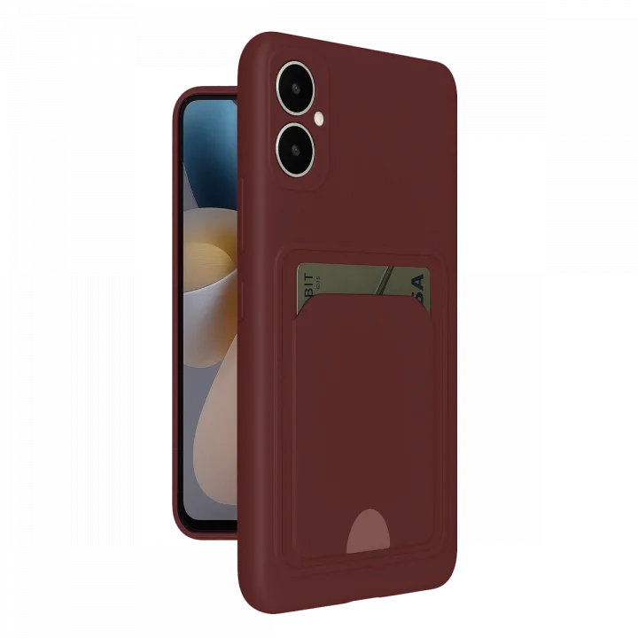 Mey İthalat®  Samsung Galaxy A05 Kelvin Kartvizitli Silikon - Bordo