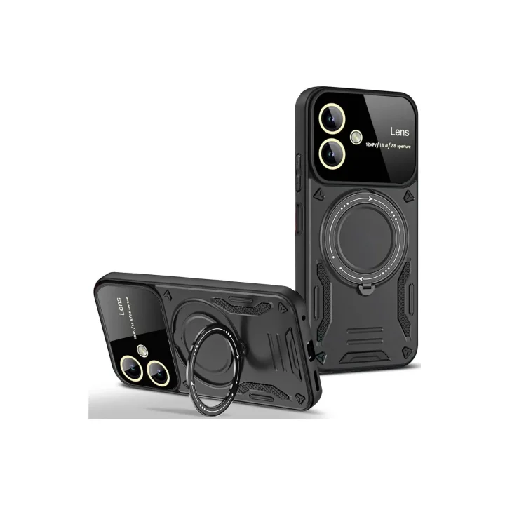 Mey İthalat®  Samsung Galaxy A05 Kılıf Joy Lens Standlı Kapak - Siyah