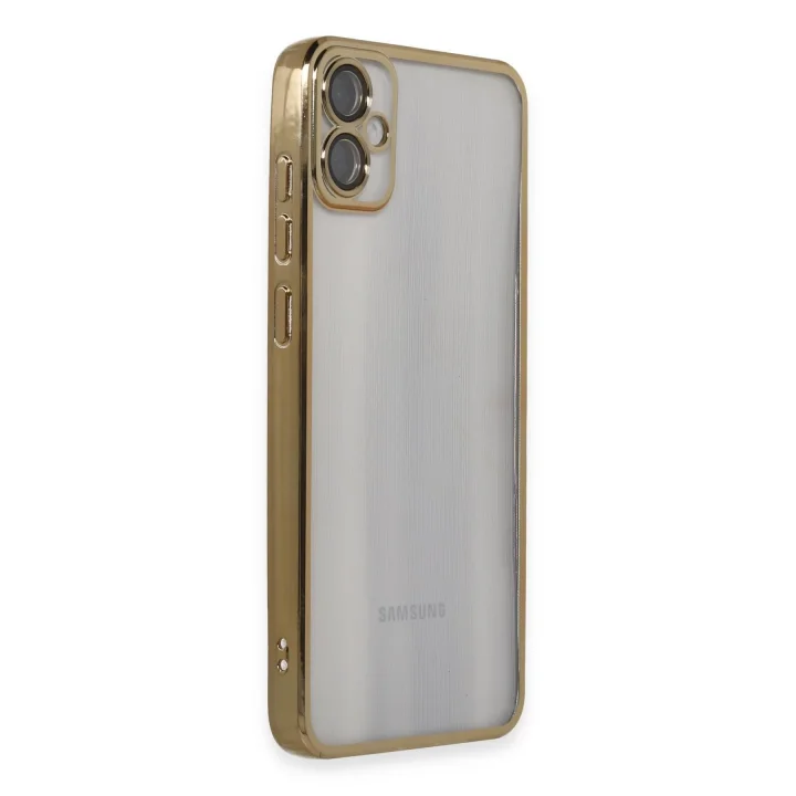 Mey İthalat®  Samsung Galaxy A05 Kılıf  Lensli Silikon - Gold