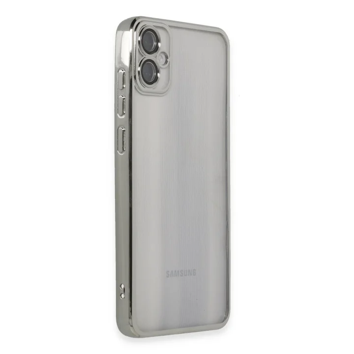 Mey İthalat®  Samsung Galaxy A05 Kılıf  Lensli Silikon - Gümüş