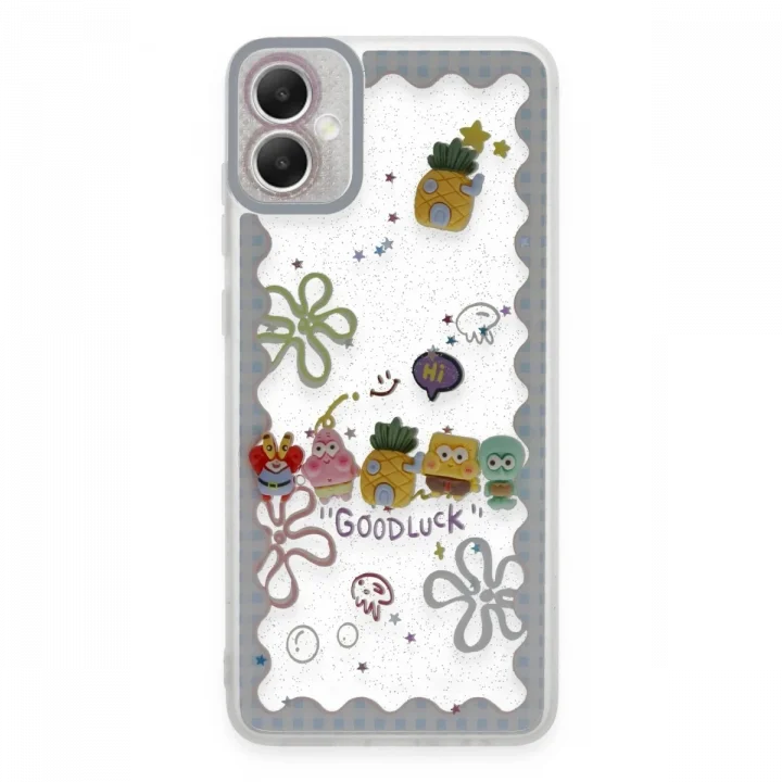 Mey İthalat®  Samsung Galaxy A05 Kılıf Sweet Desenli Silikon Kapak - Açık Mavi