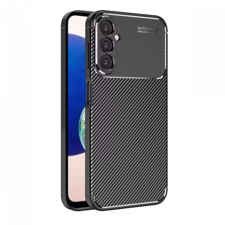Mey İthalat®  Samsung Galaxy A05S Kılıf Auto Focus Karbon Kapak - Siyah