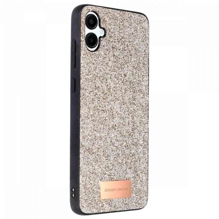 Mey İthalat®  Samsung Galaxy A06 Bright Simli Kapak - Gold