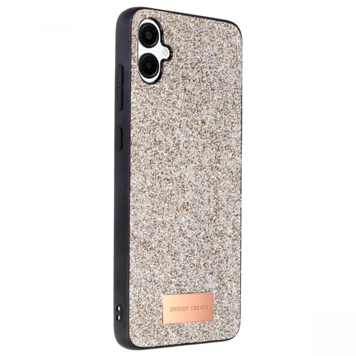 Mey İthalat®  Samsung Galaxy A06 Bright Simli Kapak - Gold