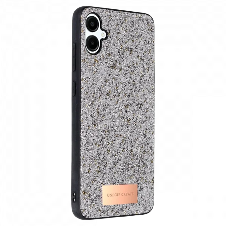 Mey İthalat®  Samsung Galaxy A06 Bright Simli Kapak - Gümüş