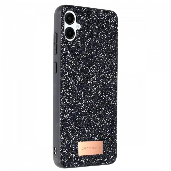 Mey İthalat®  Samsung Galaxy A06 Bright Simli Kapak - Siyah