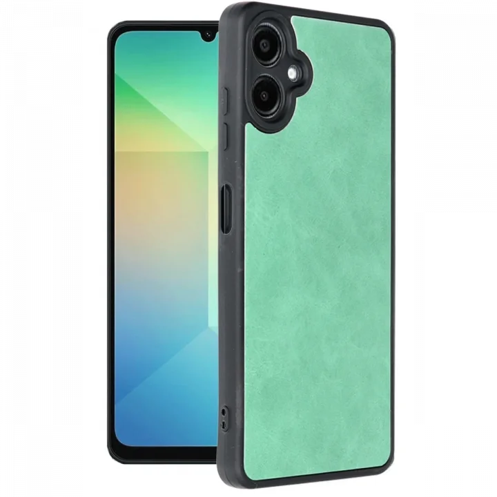 Mey İthalat®  Samsung Galaxy A06 Kılıf Aras Deri Kapak - Koyu Yeşil