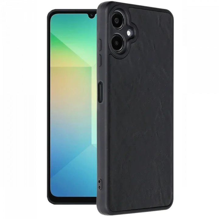 Mey İthalat®  Samsung Galaxy A06 Kılıf Aras Deri Kapak - Siyah