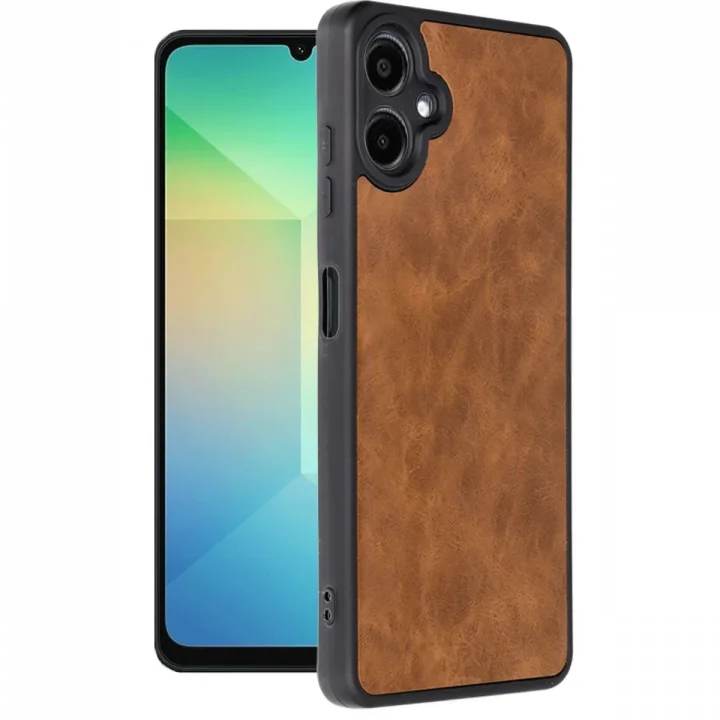 Mey İthalat®  Samsung Galaxy A06 Kılıf Aras Deri Kapak - Taba
