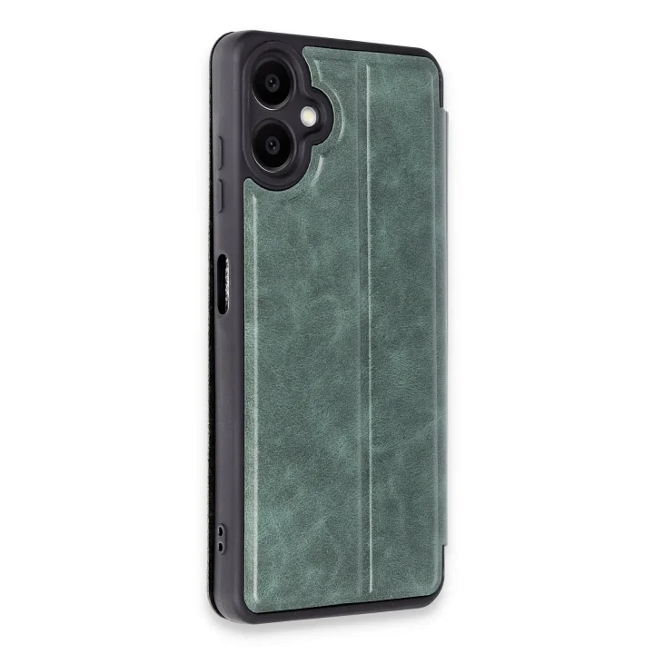 Mey İthalat®  Samsung Galaxy A06 Kılıf Flip Cover - Koyu Yeşil