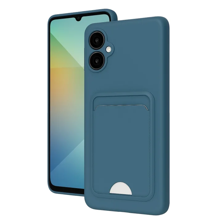 Mey İthalat®  Samsung Galaxy A06 Kılıf Kelvin Kartvizitli Silikon - Mavi