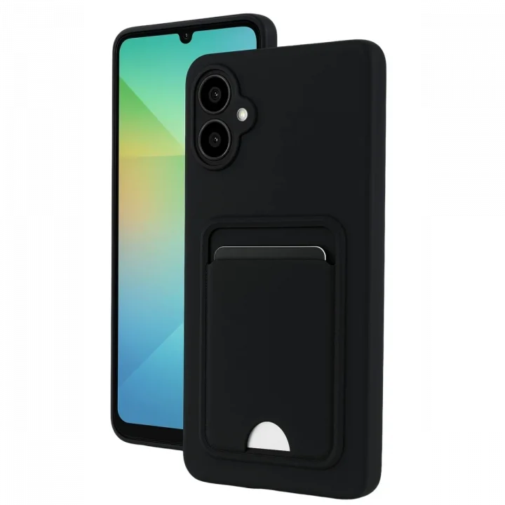 Mey İthalat®  Samsung Galaxy A06 Kılıf Kelvin Kartvizitli Silikon - Siyah