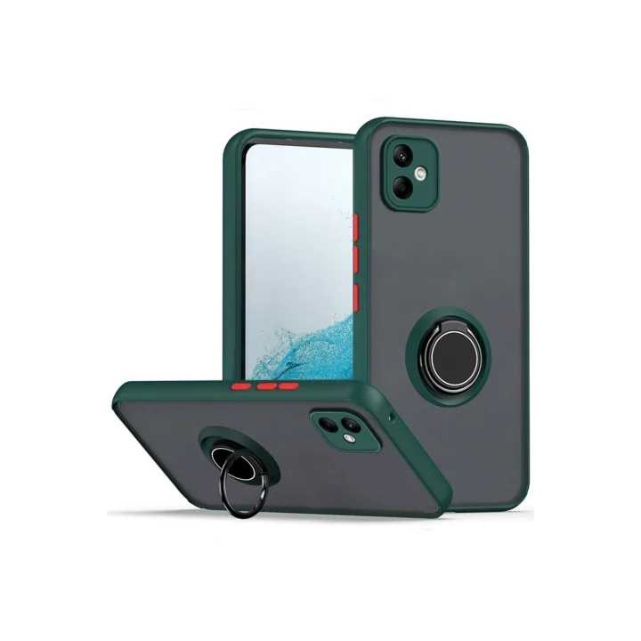 Mey İthalat®  Samsung Galaxy A06 Kılıf Montreal Yüzüklü Silikon Kapak - Yeşil