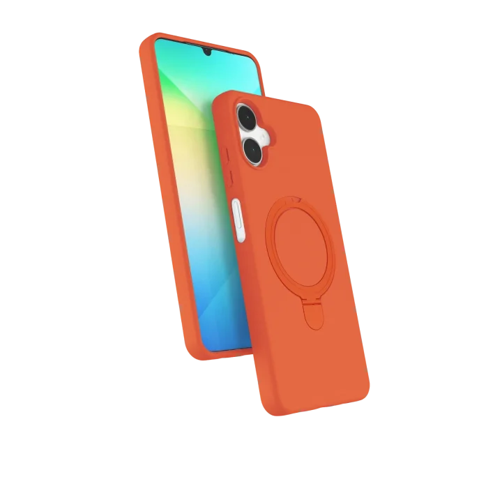 Mey İthalat®  Samsung Galaxy A06 Regal Magsafe Standlı Kapak - Turuncu