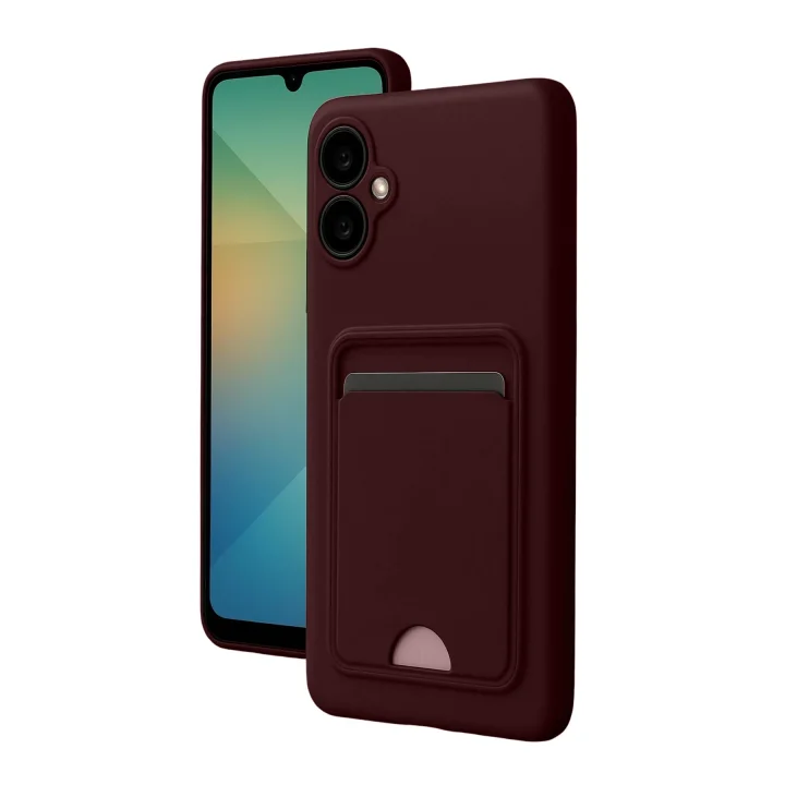 Mey İthalat®  Samsung Galaxy A07 4G Kelvin Kartvizitli Silikon - Bordo