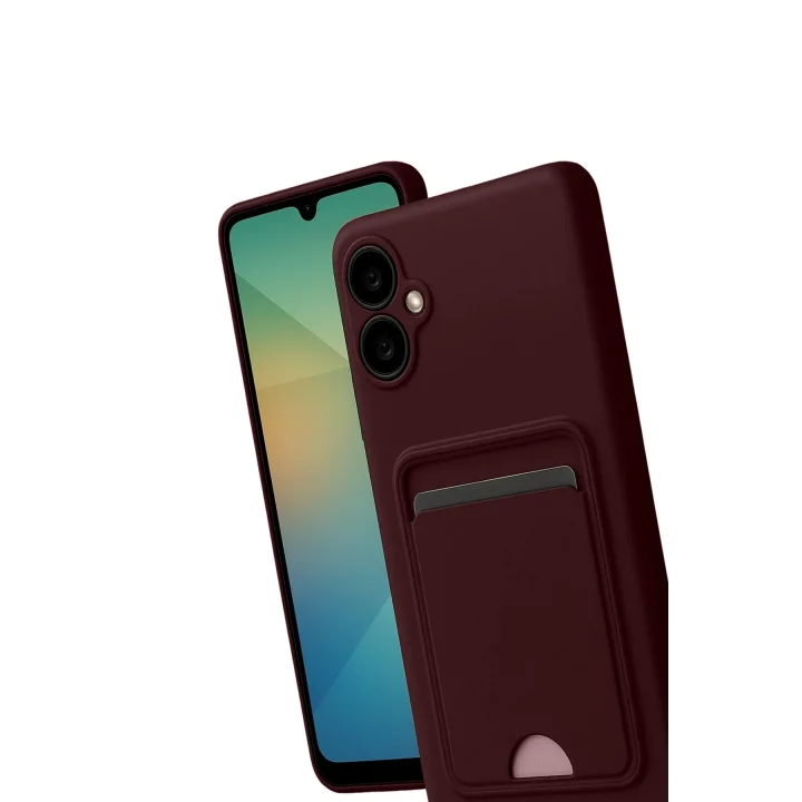 Mey İthalat®  Samsung Galaxy A07 4G Kelvin Kartvizitli Silikon - Bordo