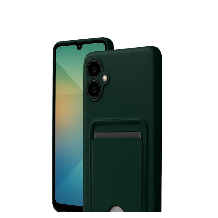 Mey İthalat®  Samsung Galaxy A07 4G Kelvin Kartvizitli Silikon - Koyu Yeşil