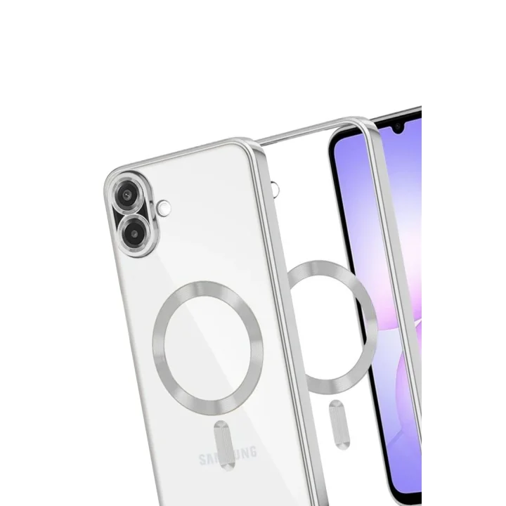 Mey İthalat®  Samsung Galaxy A07 4G Kross Magneticsafe Kapak - Gümüş