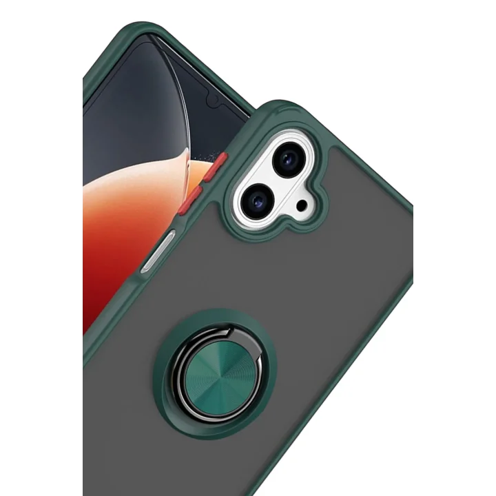 Mey İthalat®  Samsung Galaxy A07 4G Montreal Yüzüklü Silikon Kapak - Yeşil