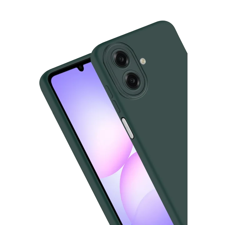 Mey İthalat®  Samsung Galaxy A07 4G Nano içi Kadife Silikon - K.Yeşil