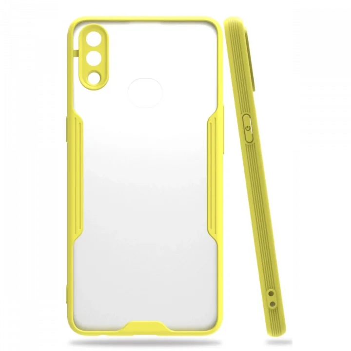 Mey İthalat®  Samsung Galaxy A10S Kılıf Platin Silikon - Sarı