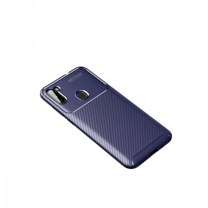 Mey İthalat®  Samsung Galaxy A11 Kılıf Auto Focus Karbon Kapak - Lacivert