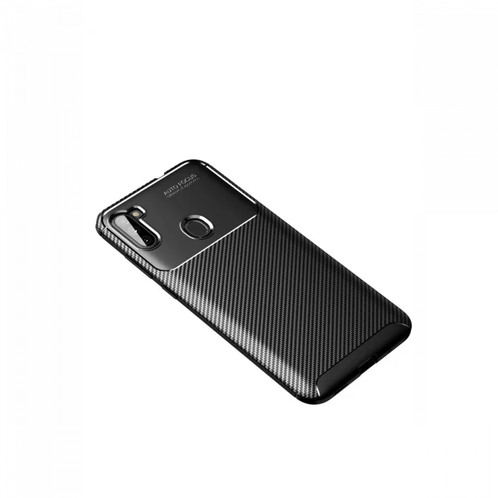 Mey İthalat®  Samsung Galaxy A11 Kılıf Auto Focus Karbon Kapak - Siyah