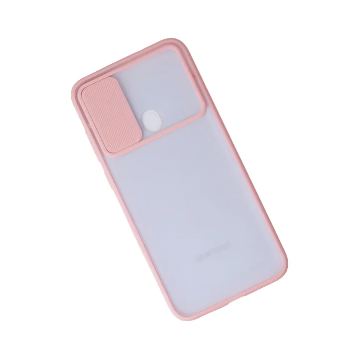 Mey İthalat®  Samsung Galaxy A11 Kılıf Palm Buzlu Kamera Sürgülü Silikon - Pembe