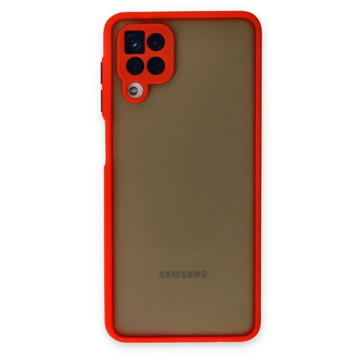 Mey İthalat®  Samsung Galaxy A12 Kılıf Montreal Silikon Kapak - Kırmızı