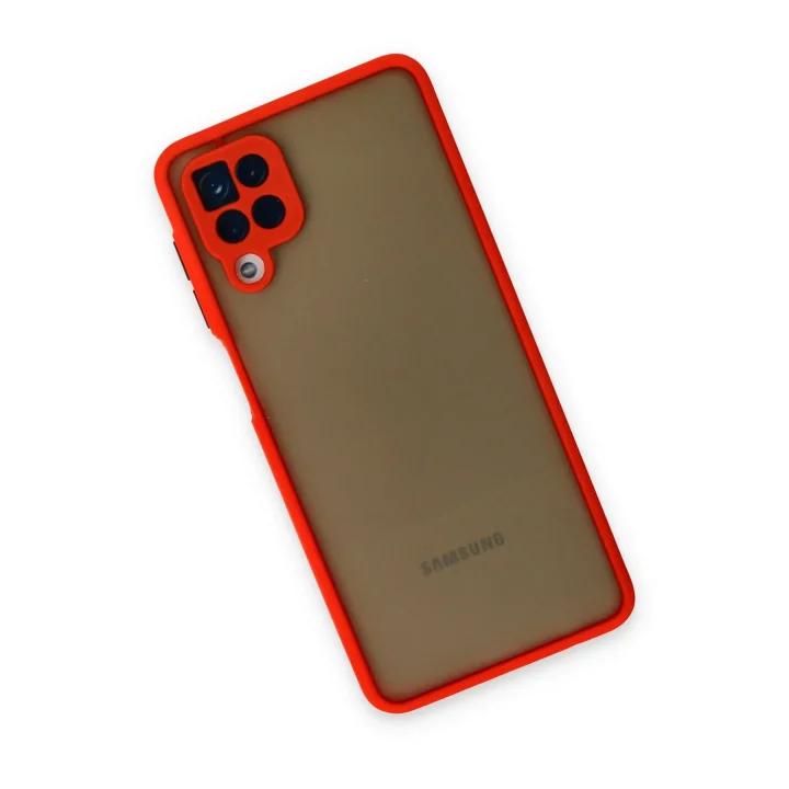 Mey İthalat®  Samsung Galaxy A12 Kılıf Montreal Silikon Kapak - Kırmızı
