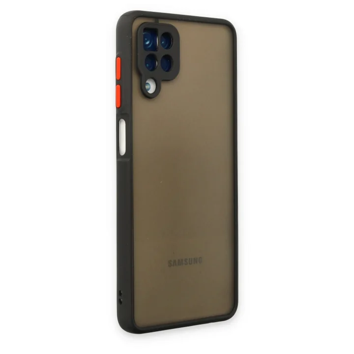 Mey İthalat®  Samsung Galaxy A12 Kılıf Montreal Silikon Kapak - Siyah