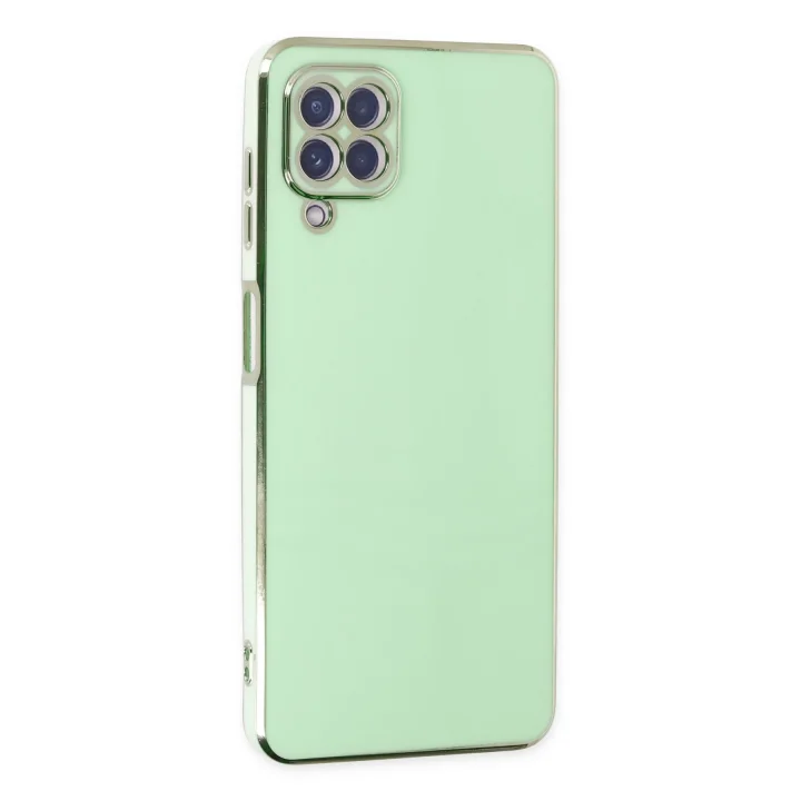 Mey İthalat®  Samsung Galaxy A12 Kılıf Volet Silikon - Açık Yeşil