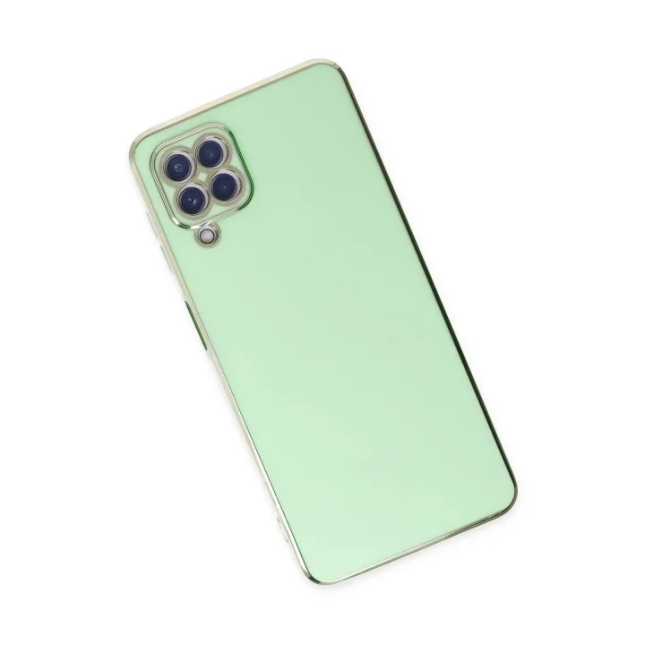 Mey İthalat®  Samsung Galaxy A12 Kılıf Volet Silikon - Açık Yeşil