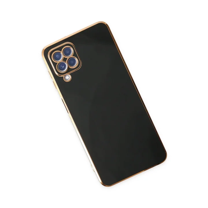 Mey İthalat®  Samsung Galaxy A12 Kılıf Volet Silikon - Siyah